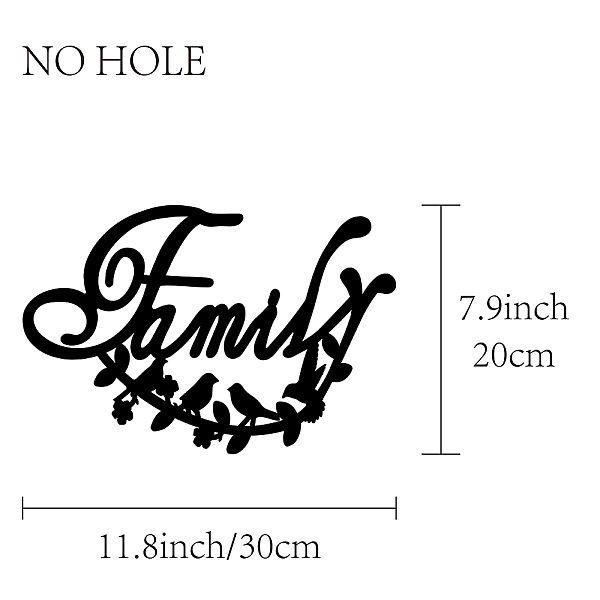 

PandaHall CREATCABIN Family Wooden Wall Art Decor Wood Sign Bird on Tree Branch Laser Cut Basswood Silhouette Decorative Hanging Sculpture..., Black