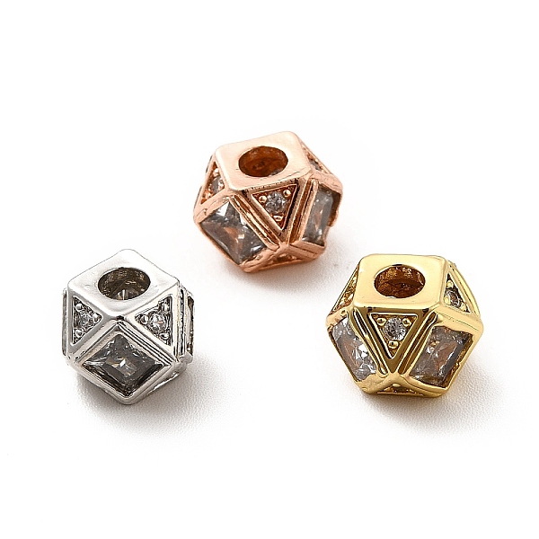 

PandaHall Rack Plating Brass Micro Pave Cubic Zirconia Beads, Long-Lasting Plated, Cadmium Free & Lead Free, Faceted, Cornerless Cube Beads..., Clear