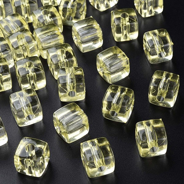 

PandaHall Transparent Acrylic Beads, Square, Green Yellow, 13x12.5x12.5mm, Hole: 3.5mm, about 162pcs/500g Acrylic Square