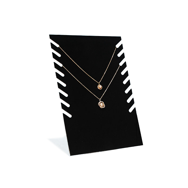 PandaHall Velvet Necklace Displays, Rectangle, Black, 27.5x19x0.5cm Velvet Black