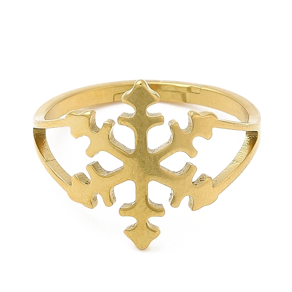 

PandaHall 304 Stainless Steel Adjustable Rings, Christmas Snowflake, Golden, US Size 6(16.5mm) 304 Stainless Steel Snowflake