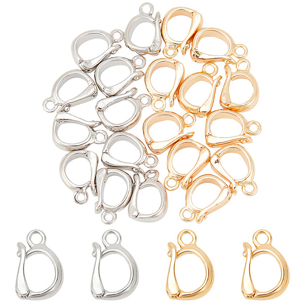 

PandaHall arricraft 20 Pcs 18k Gold Plated Fold Over Clasps, 2 Colors Enhancer Clasp Long-Lasting Plated Extender Clasp Jewelry Clasps...