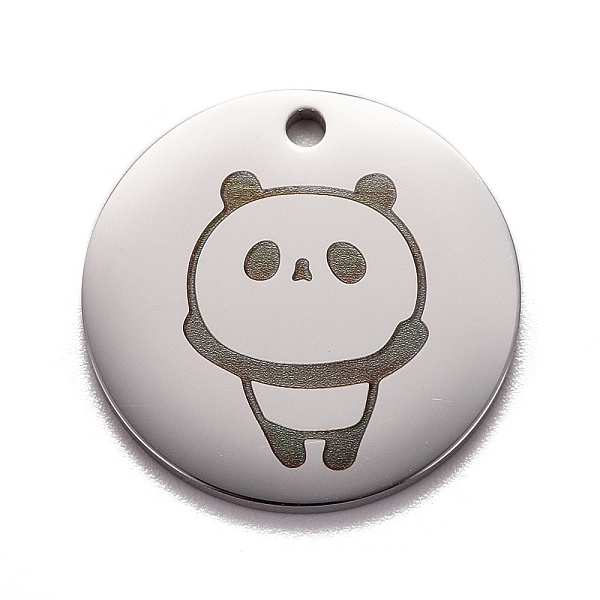 

PandaHall Stainless Steel Pendant, Flat Round with Panda, Stainless Steel Color, 20x1mm, Hole: 1.6mm Stainless Steel Flat Round