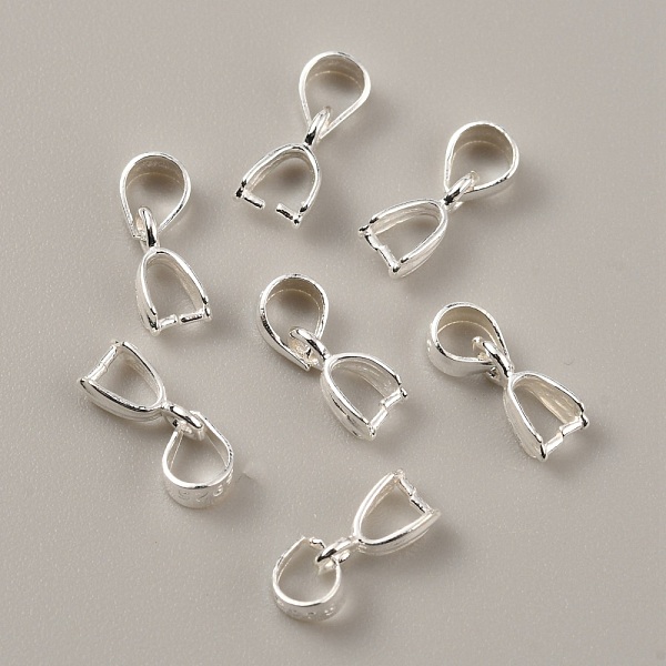 

PandaHall 925 Sterling Silver Ice Pick Pinch Bails, Silver, 7.5x2mm, Hole: 3.5mm, Pin: 0.8mm Sterling Silver