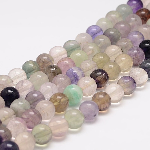 

PandaHall Natural Fluorite Bead Strands, Round, 8mm, Hole: 1mm, about 48pcs/strand, 15.5 inch Fluorite Round