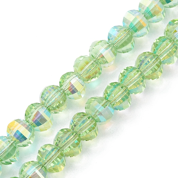 

PandaHall Electroplate Transparent Glass Beads Strands, Faceted, Rondelle, Yellow Green, 8x6mm, Hole: 1.2mm, about 80pcs/strand, 19.29''...