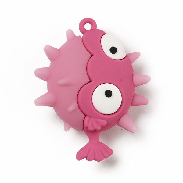 

PandaHall PVC Plastic Big Pendants, Globefish, Flamingo, 55x44.5x20mm, Hole: 3mm PVC Other Animal Pink