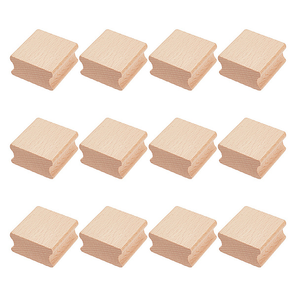 

PandaHall OLYCRAFT 12 Pcs Blank Hard Wood Stamp Unfinished Wooden Blank Stamp Beech Hard Wood Rubber Stamp Blank Wood Grooved Cube Block..., Orange