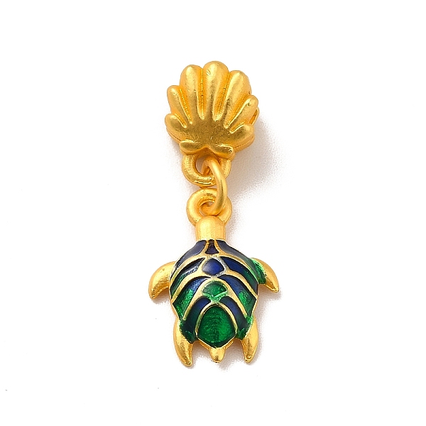 

PandaHall Rack Plating Alloy Enamel European Dangle Charm, Large Hole Pendant, Cadmium Free & Lead Free, Tortoise with Shell, Matte Gold..., Green