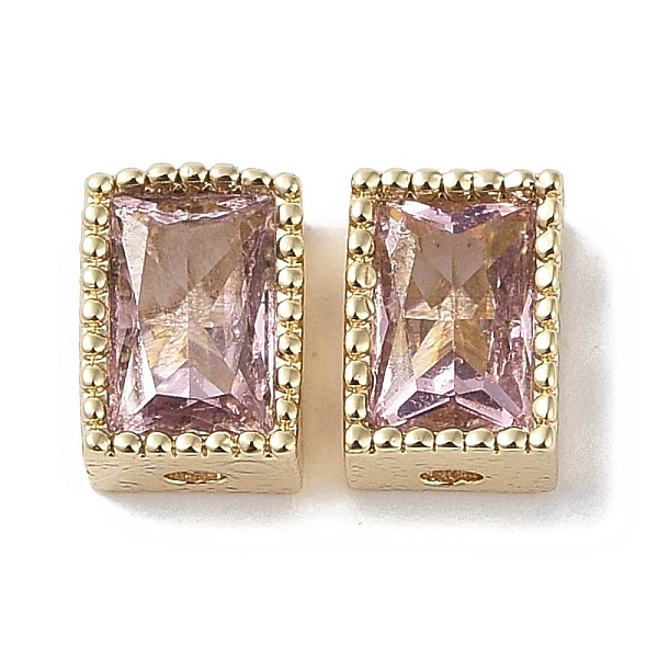 

PandaHall Brass with Cubic Zirconia Beads, Real 18K Gold Plated, Rectangle, Pearl Pink, 7x5x3.5mm, Hole: 0.6mm & 1mm Brass+Cubic Zirconia...