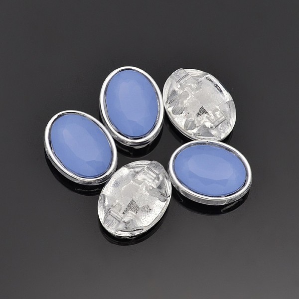 

PandaHall Sew on Taiwan Acrylic, Garment Accessories, Faceted, Oval, Cornflower Blue, 12x10x5.5mm, Hole: 0.5mm Acrylic Rhinestone Oval Blue