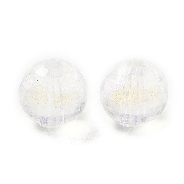 

PandaHall Transparent Acrylic Beads, with Glitter, Faceted, Round, Colorful, 8mm, Hole: 1.7mm, about 1670pcs/500g Acrylic Round