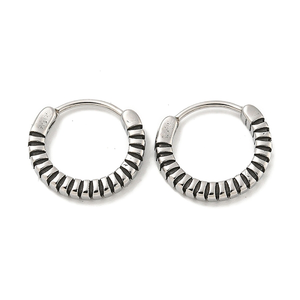 

PandaHall 316 Surgical Stainless Steel Hoop Earrings, Ring, Antique Silver, 13.5x2.5mm 316 Surgical Stainless Steel Ring