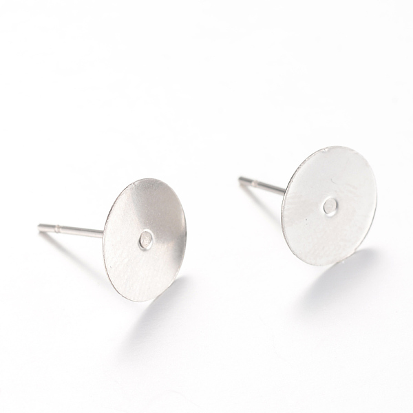 

PandaHall 304 Stainless Steel Stud Earring Findings, Stainless Steel Color, 8mm, Pin: 0.7mm 304 Stainless Steel Others