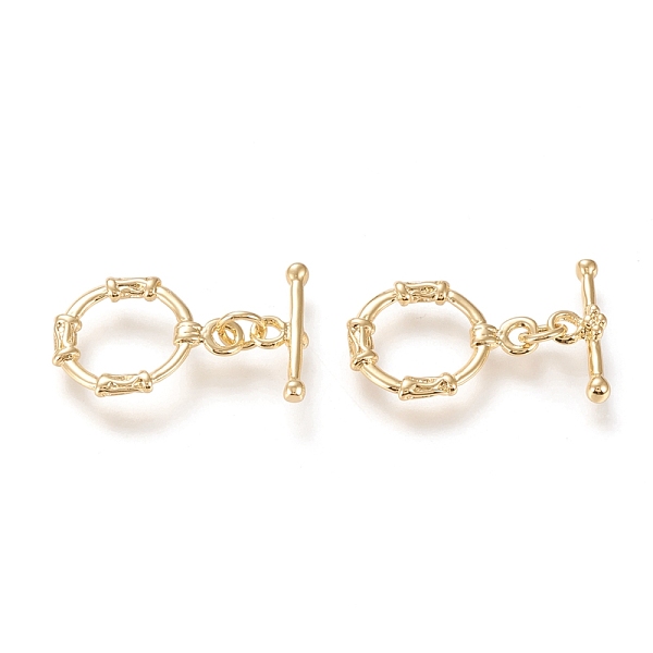 

PandaHall Brass Toggle Clasps, with Jump Rings, Long-Lasting Plated, Ring, Real 18K Gold Plated, Ring: 20x15x2mm, Hole: 2mm, Bar: 17x6x3mm...