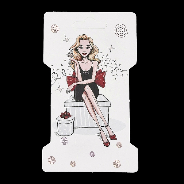 

PandaHall Rectangle Girl Print Paper Hair Clip Display Cards, Jewelry Display Cards for Hair Clip Storage, Dark Red, 11.5x6.6x0.05cm, Hole...