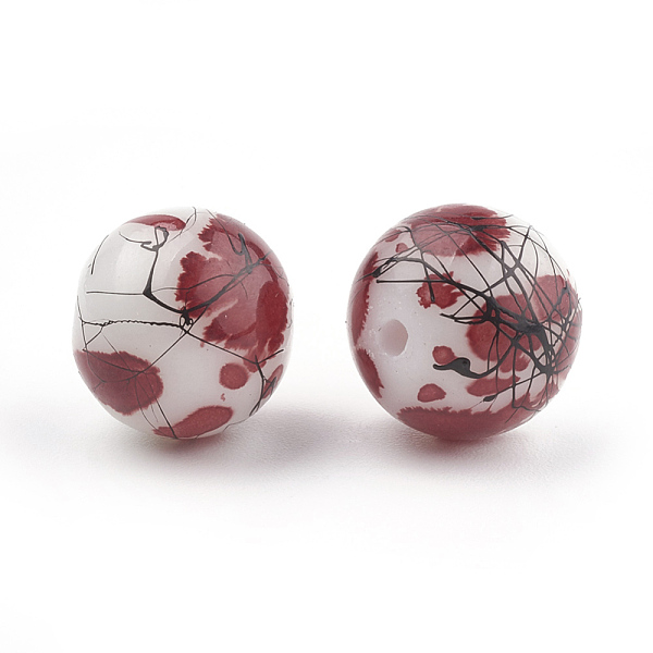 

PandaHall Drawbench & Baking Painted Glass Beads Strands, Round, Dark Red, 6mm, Hole: 1mm, about 130pcs/strand, 31.4 inch Glass Round Red
