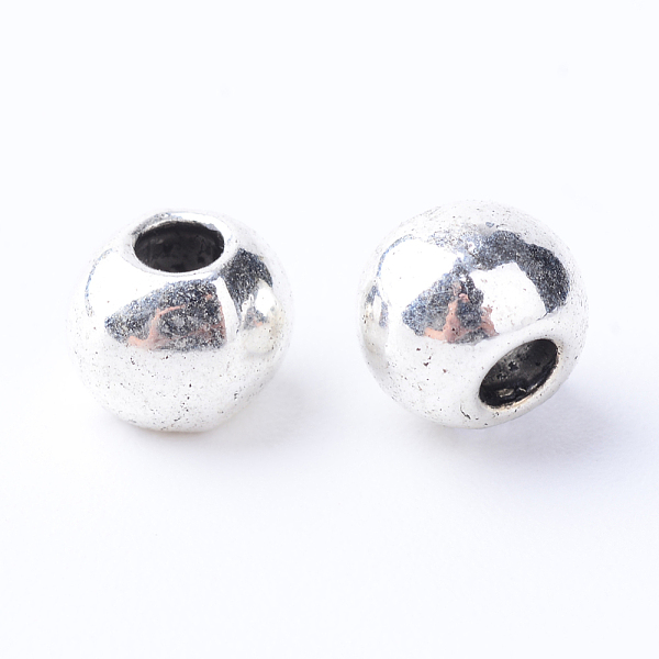 

PandaHall Tibetan Style Alloy Spacer Beads, Round, Cadmium Free & Lead Free, Antique Silver, 6x5mm, Hole: 2mm, about 1920pcs/1000g Alloy...