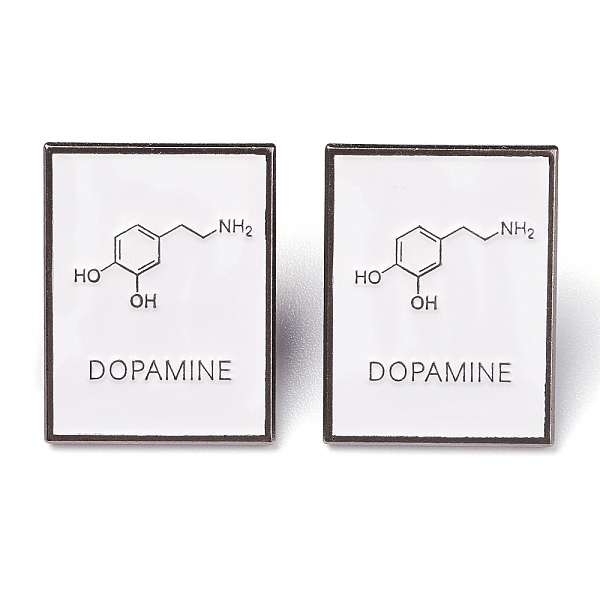 

PandaHall Alloy Enamel Brooches, Enamel Pin, for Teachers Students, with Plastic Clutches, Rectangle with Chemical Equation, Platinum, White...
