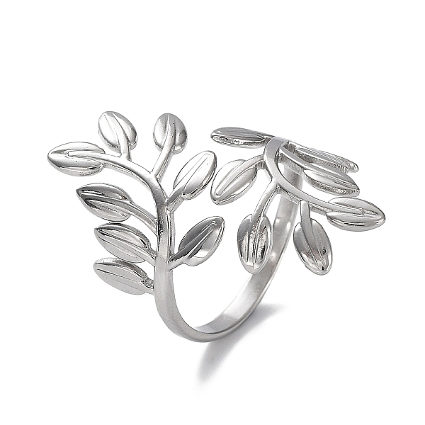 

PandaHall 304 Stainless Steel Rings, Open Cuff Ring, Leaf Wide Band Ring for Women, Stainless Steel Color, 2mm, Inner Diameter: 17mm 304...