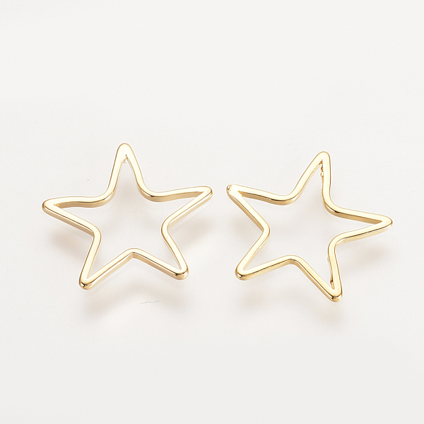 

PandaHall Brass Linking Rings, Nickel Free, Real 18K Gold Plated, Star, 13.5x14x1mm Brass Star