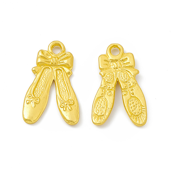 

PandaHall Rack Plating Alloy Pendants, Cadmium Free & Lead Free & Nickle Free, Ballet Shoes Charms, Matte Gold Color, 20.5x12x1.5mm, Hole...