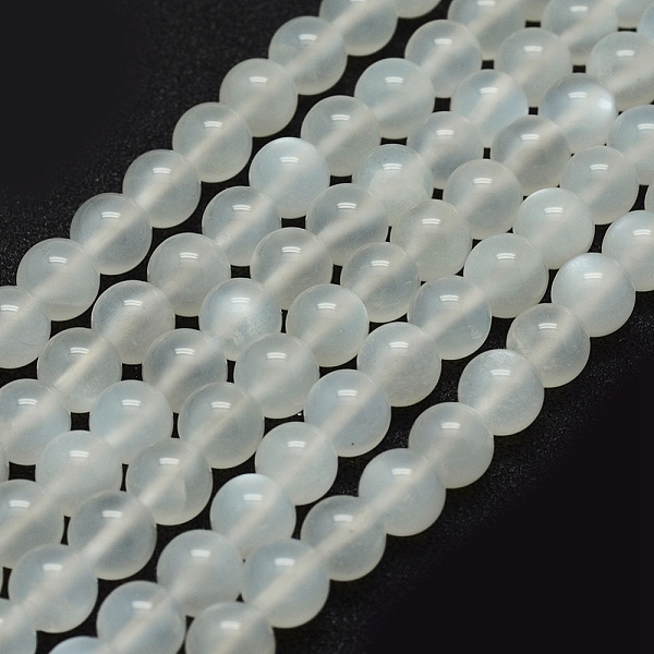 

PandaHall Natural White Moonstone Bead Strands, Round, 6mm, Hole: 1mm, about 66pcs/strand, 15.7 inch(40cm) White Moonstone Round