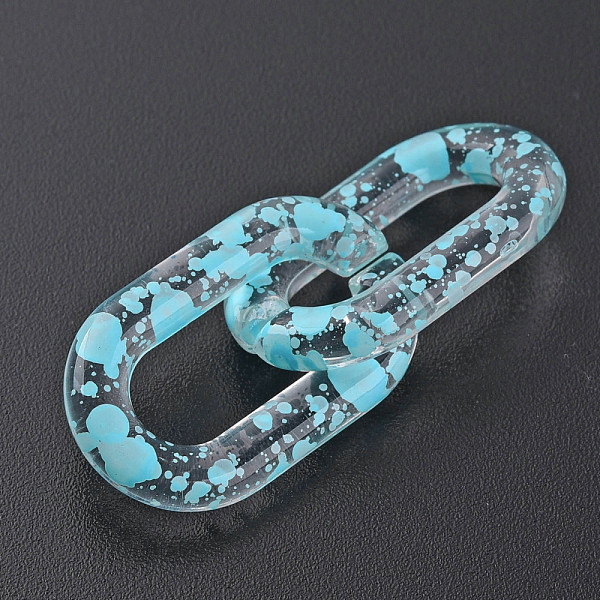 

PandaHall Transparent Acrylic Linking Rings, Quick Link Connectors, for Cable Chains Making, Oval, Sky Blue, 27x16.5x4mm, Inner Diameter...