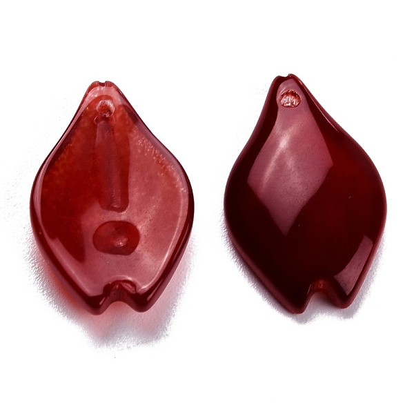 

PandaHall Transparent Glass Pendants, Petaline, Dark Red, 18.5x12x4mm, Hole: 1.2mm Glass Petaline
