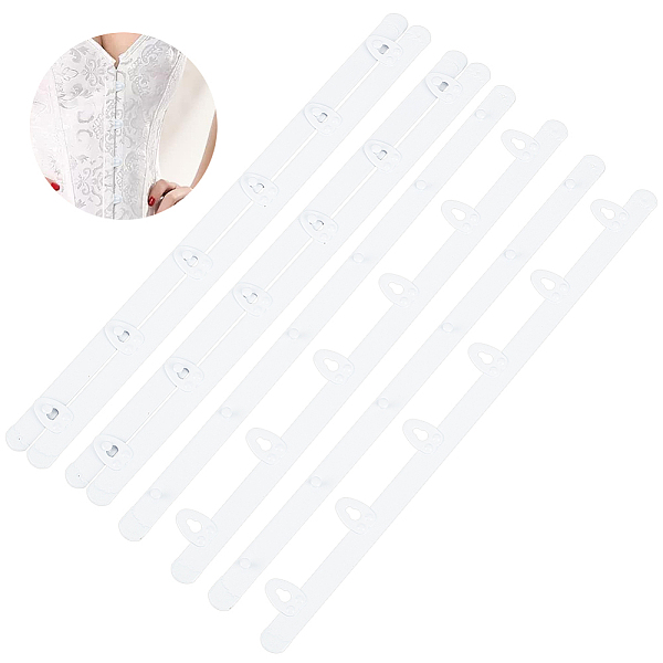 

PandaHall Stainless Steel Corset Busk, Hook & Eye Closure for Corset, Bustier, Waist Trainer, White, 300x12x0.6mm Stainless Steel White