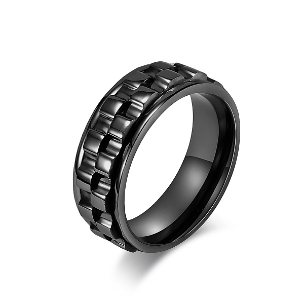 

PandaHall Gear Titanium Steel Rotating Finger Ring, Fidget Spinner Ring for Calming Worry Meditation, Black, US Size 12(21.4mm) 304...