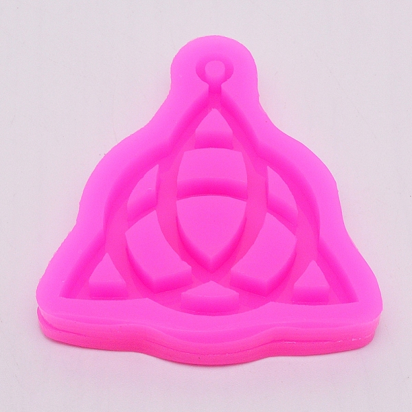 

PandaHall Trinity Knot Pendant Food Grade Silicone Molds, Resin Casting Molds, UV Resin & Epoxy Resin Making, Magenta, 70x65x11mm, Inner..., Pink