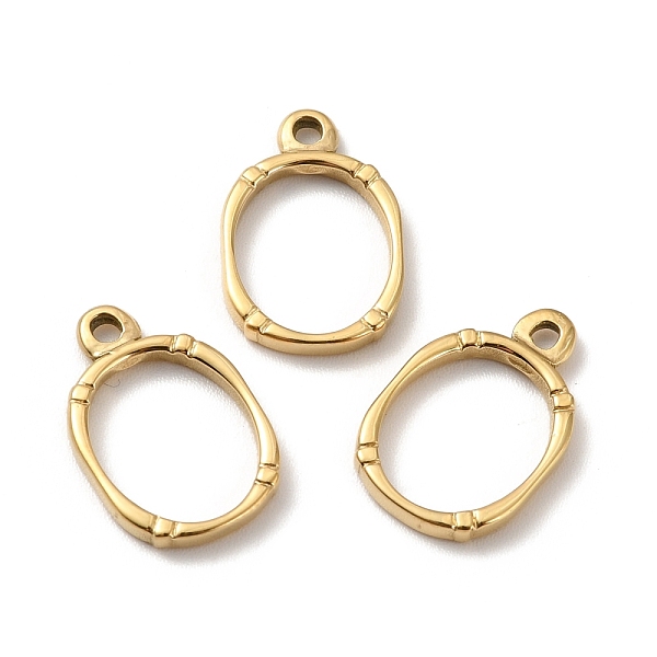 

PandaHall Ion Plating 304 Stainless Steel Pendants, Oval, Golden, 17x11x2mm, Hole: 1.5mm 304 Stainless Steel Oval