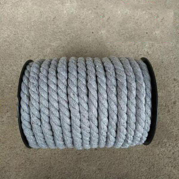 

PandaHall 3-Ply Macrame Cotton Cord, Twisted Cotton Rope, for Wall Hanging, Plant Hangers, Crafts and Wedding Decorations, Light Grey, 12mm..., Gray