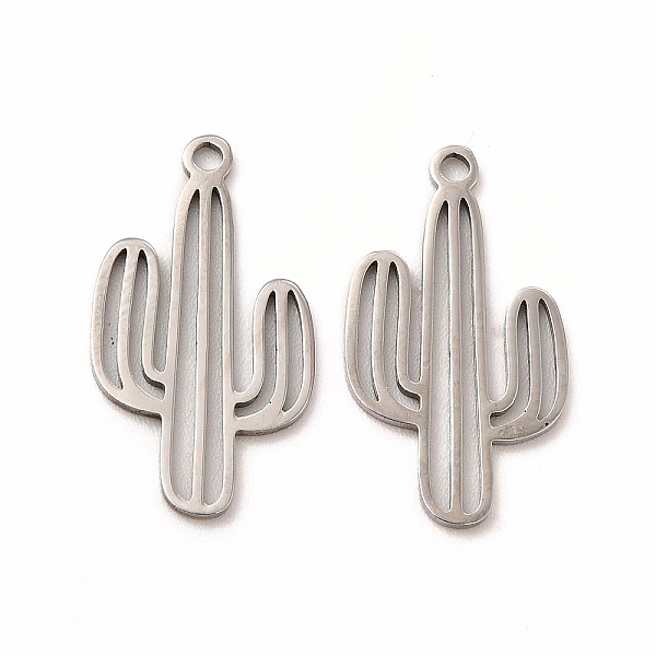 

PandaHall 201 Stainless Steel Pendants, Cactus Charms, Stainless Steel Color, 20.5x11.5x1mm, Hole: 1mm 201 Stainless Steel Cactus