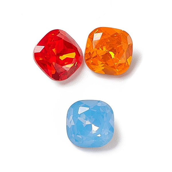 

PandaHall Opal Style Eletroplated K9 Glass Rhinestone Cabochons, Pointed Back & Back Plated, Faceted, Square, Mixed Color, 8x8x4mm Glass..., Multicolor