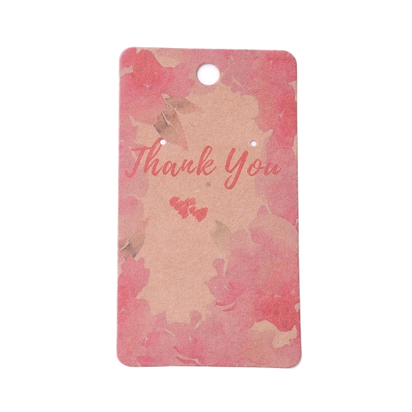 

PandaHall Cardboard Earring Display Cards, Rectangle with Flower & Word Thank You Pattern, BurlyWood, 9x5x0.04cm, Hole: 1.5mm Paper..., Orange