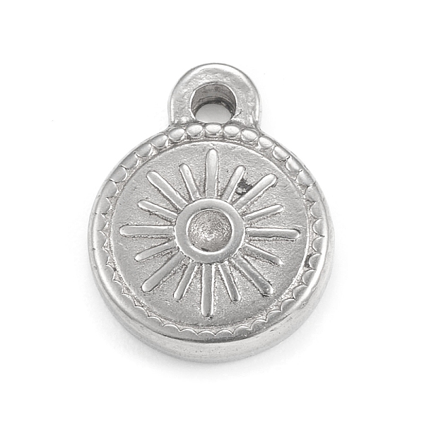 

PandaHall 304 Stainless Steel Pendant Rhinestone Settings, Flat Round Links with Sun, Stainless Steel Color, Fit for 1.5mm Rhinestone...