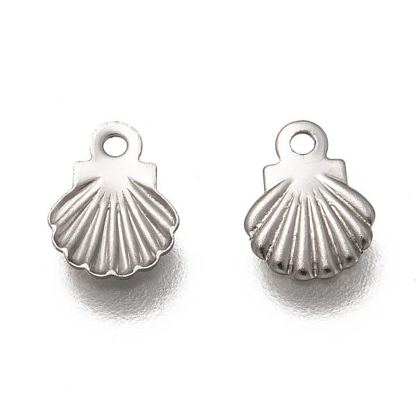 

PandaHall 304 Stainless Steel Charms, Shell Shape, Stainless Steel Color, 7.5x6x0.5mm, Hole: 1mm 304 Stainless Steel Shell Shape