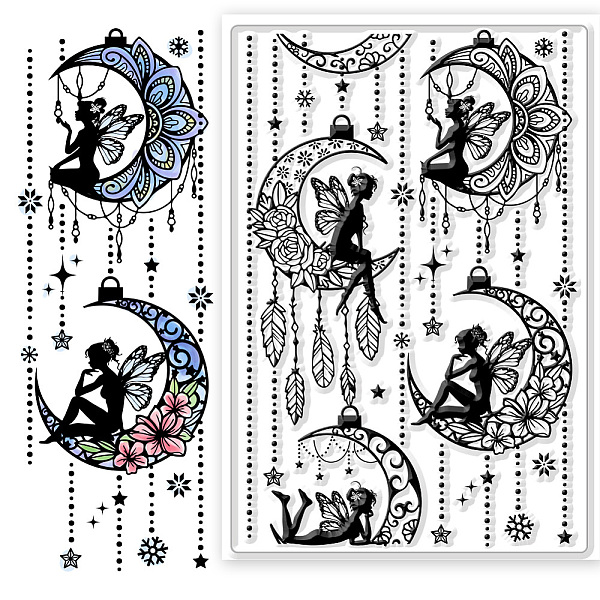 

PandaHall Custom PVC Plastic Clear Stamps, for DIY Scrapbooking, Photo Album Decorative, Cards Making, Fairy, 160x110mm Plastic Angel &...