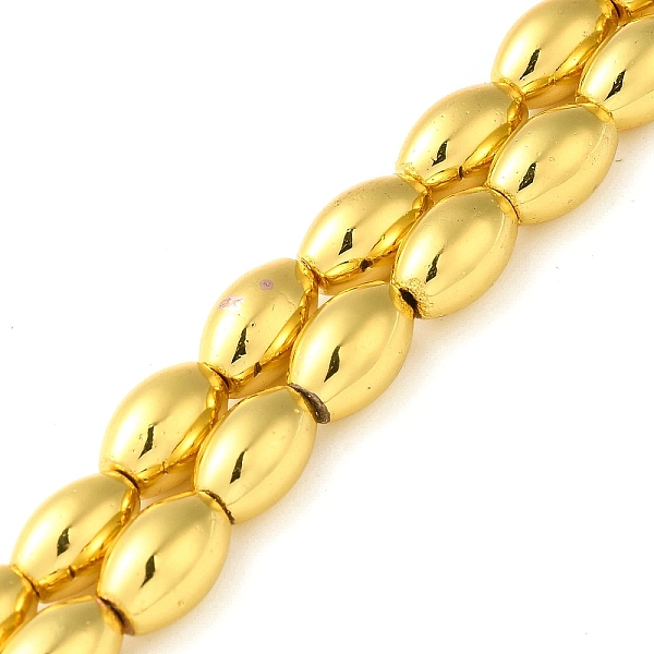 

PandaHall Electroplated Synthetic Magnetic Hematite Beads Strands, Oval, Golden Plated, 13x8.5mm, Hole: 1mm, about 32pcs/strand, 16.14''...