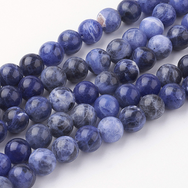 

PandaHall Natural Sodalite Bead Strands, Round, Grade A, 8~8.5mm, Hole: 1mm, about 45~47pcs/strand, 14.9 inch(38cm) Sodalite Round