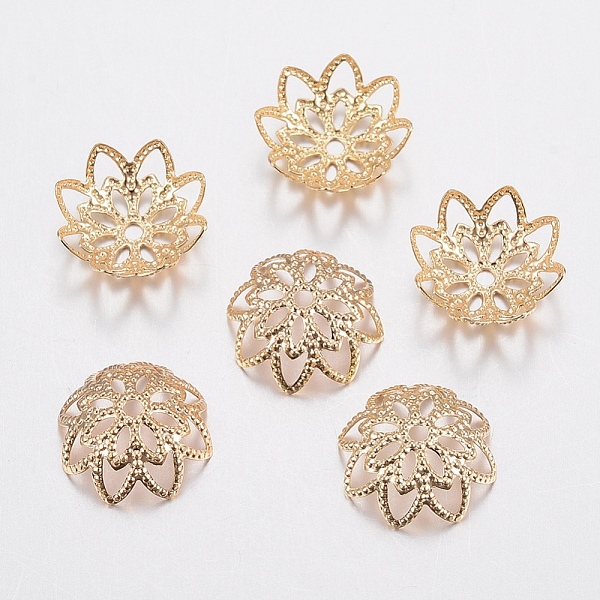 

PandaHall 304 Stainless Steel Bead Caps, Flower, Golden, 11x4mm, Hole: 1mm 304 Stainless Steel