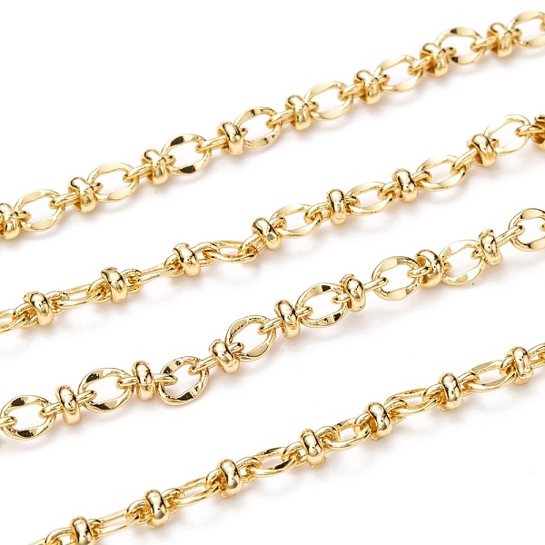 

PandaHall 3.28 Feet Handmade Brass Oval Link Chains, Long-lasting Plated, Unwelded, Golden, 5.5x3.5x0.3mm and 6x4mm Brass