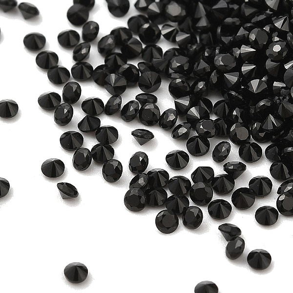 

PandaHall Cubic Zirconia Cabochons, Faceted Diamond, Black, 1.2x1mm Cubic Zirconia Diamond Black
