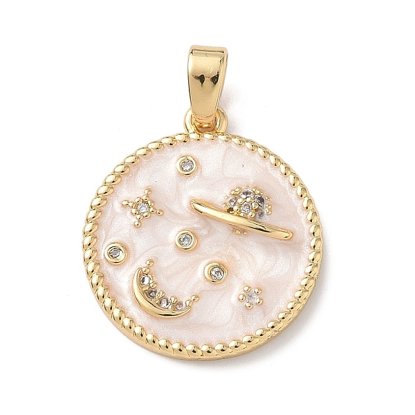 Brass Micro Pave Cubic Zirconia Pendants