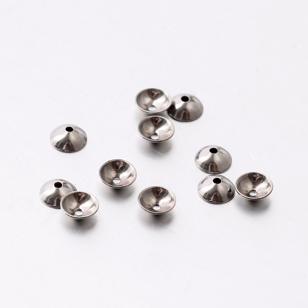 

PandaHall Apetalous 201 Stainless Steel Bead Caps, Stainless Steel Color, 4x1.5mm, Hole: 0.5mm 201 Stainless Steel