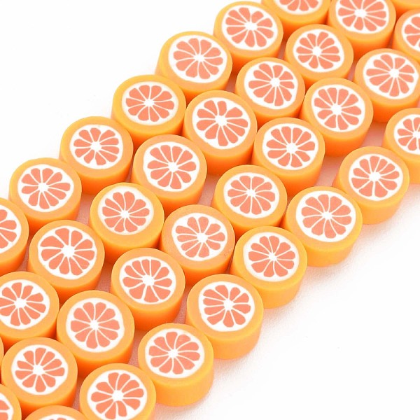 

PandaHall Handmade Polymer Clay Bead Strands, Lemon Slice, Orange, 8~10x3.5~4.5mm, Hole: 1.6mm, about 38~40pcs/strand, 13.98 inch~15.55 inch...
