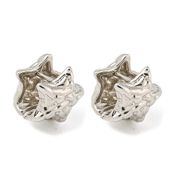 

PandaHall Brass Hoop Earrings, Platinum, Star, 16x17x14mm Brass Star