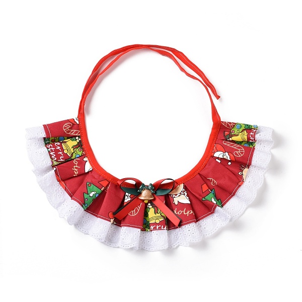 

PandaHall Cloth Pet's Christmas Lace Bandanas, Xmas Dog Cat Collar Bibs, with Resin Bells, Red, 865~880x11.5~11.7mm Cloth Others Red